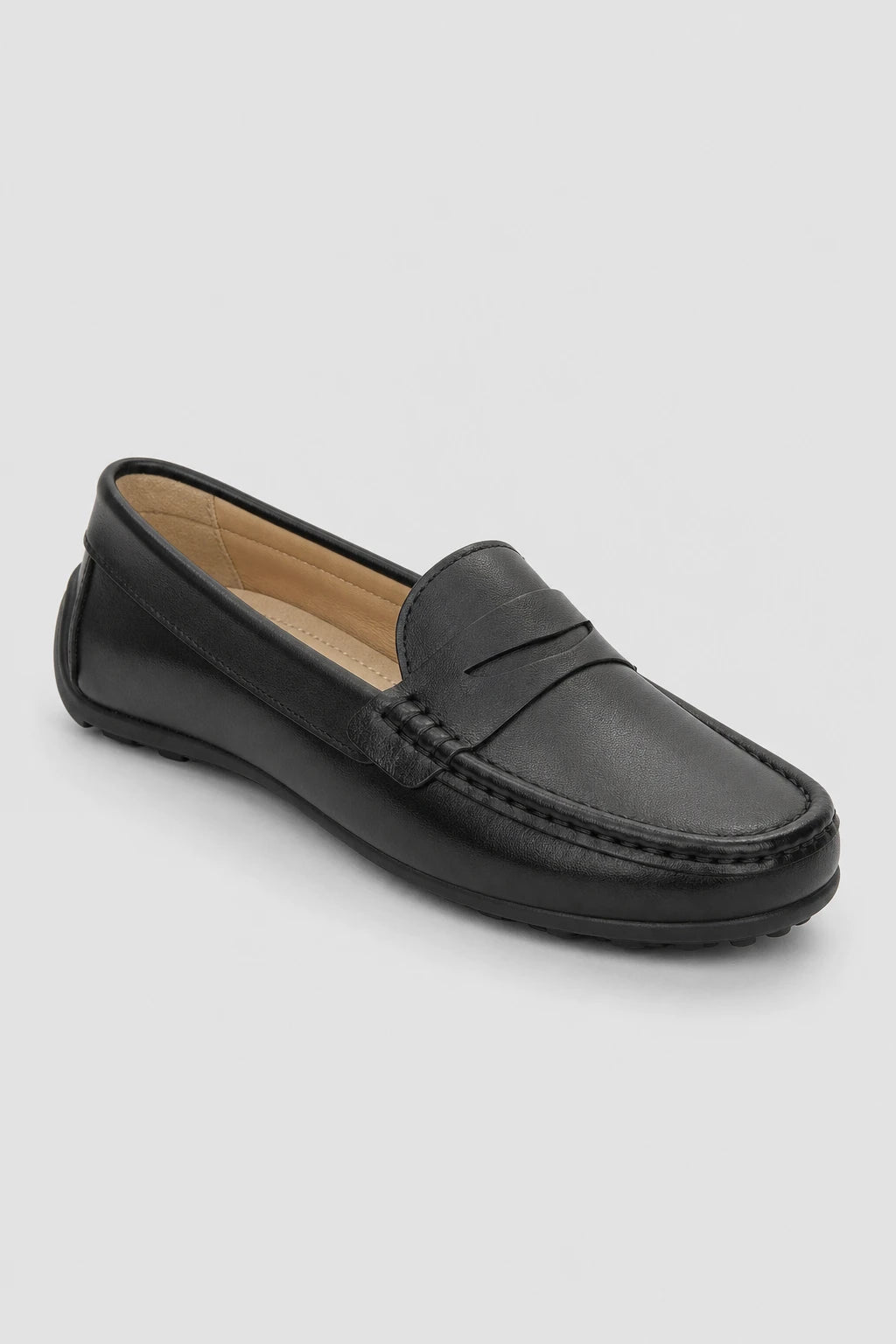 Mocasines Mujer Negros De Cuero Vacuno Planos
