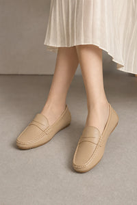 Mocasines Mujer Piel De Cuero Planos