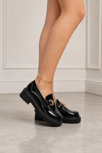 Mocasines Mujer Plataforma De Charol