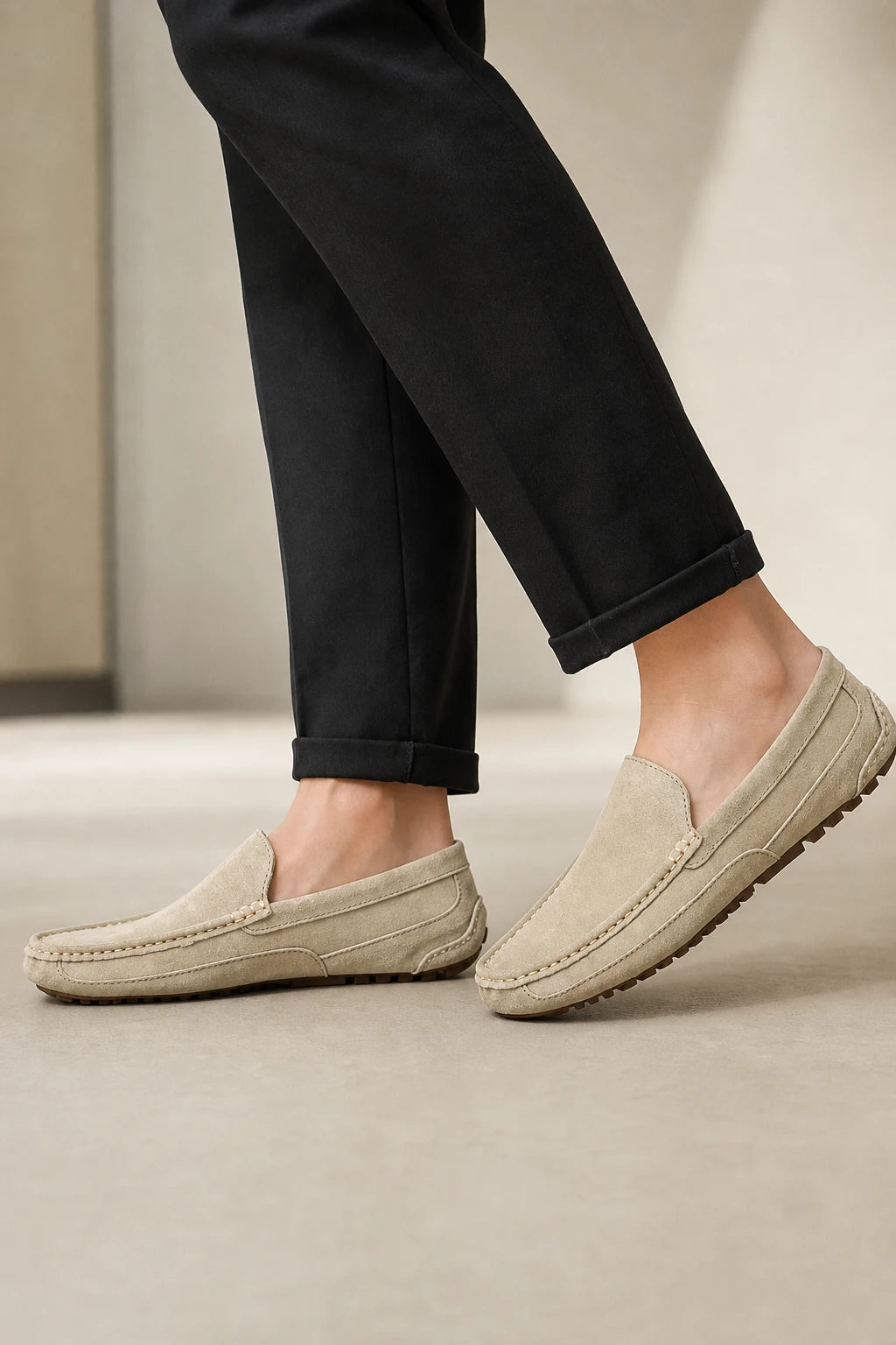 Mocasines Otoño De Gamuza Sin Cordones
