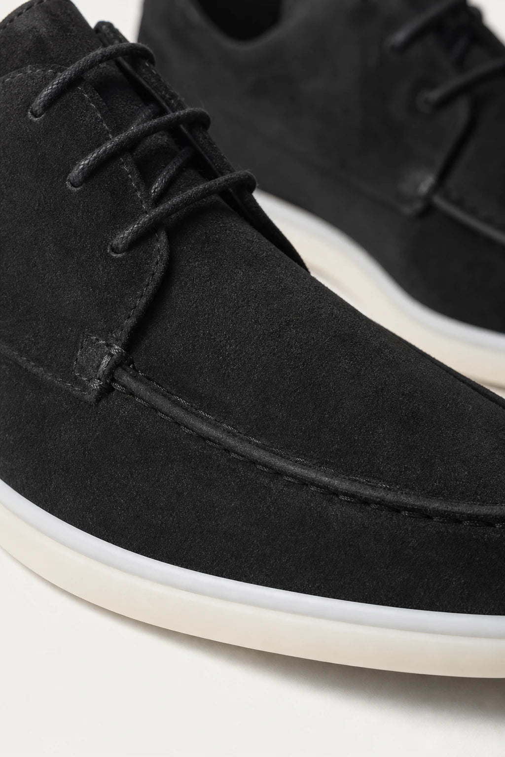 Mocasines Poliuretano De Gamuza Con Cordones