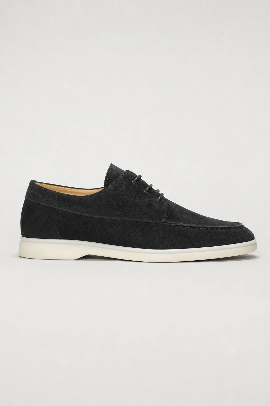 Mocasines Poliuretano De Gamuza Con Cordones