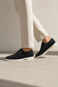 Mocasines Poliuretano De Gamuza Con Cordones