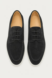 Mocasines Poliuretano De Gamuza Con Cordones