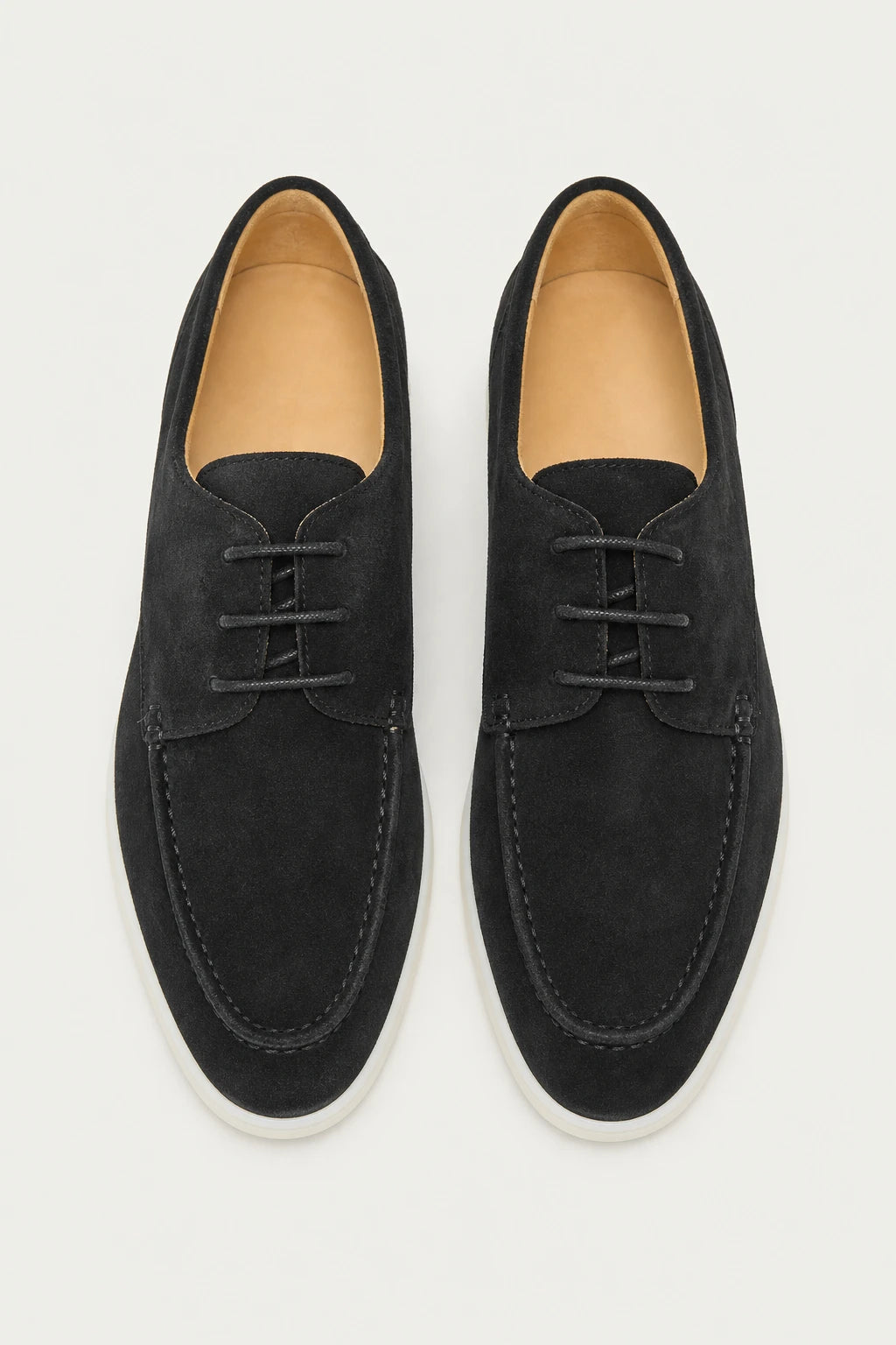 Mocasines Poliuretano De Gamuza Con Cordones
