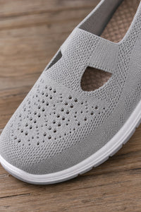 Mocasines Tejido De Punto Sin Cordones Gris
