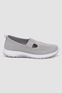 Mocasines Tejido De Punto Sin Cordones Gris