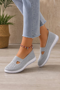 Mocasines Tejido De Punto Sin Cordones Gris