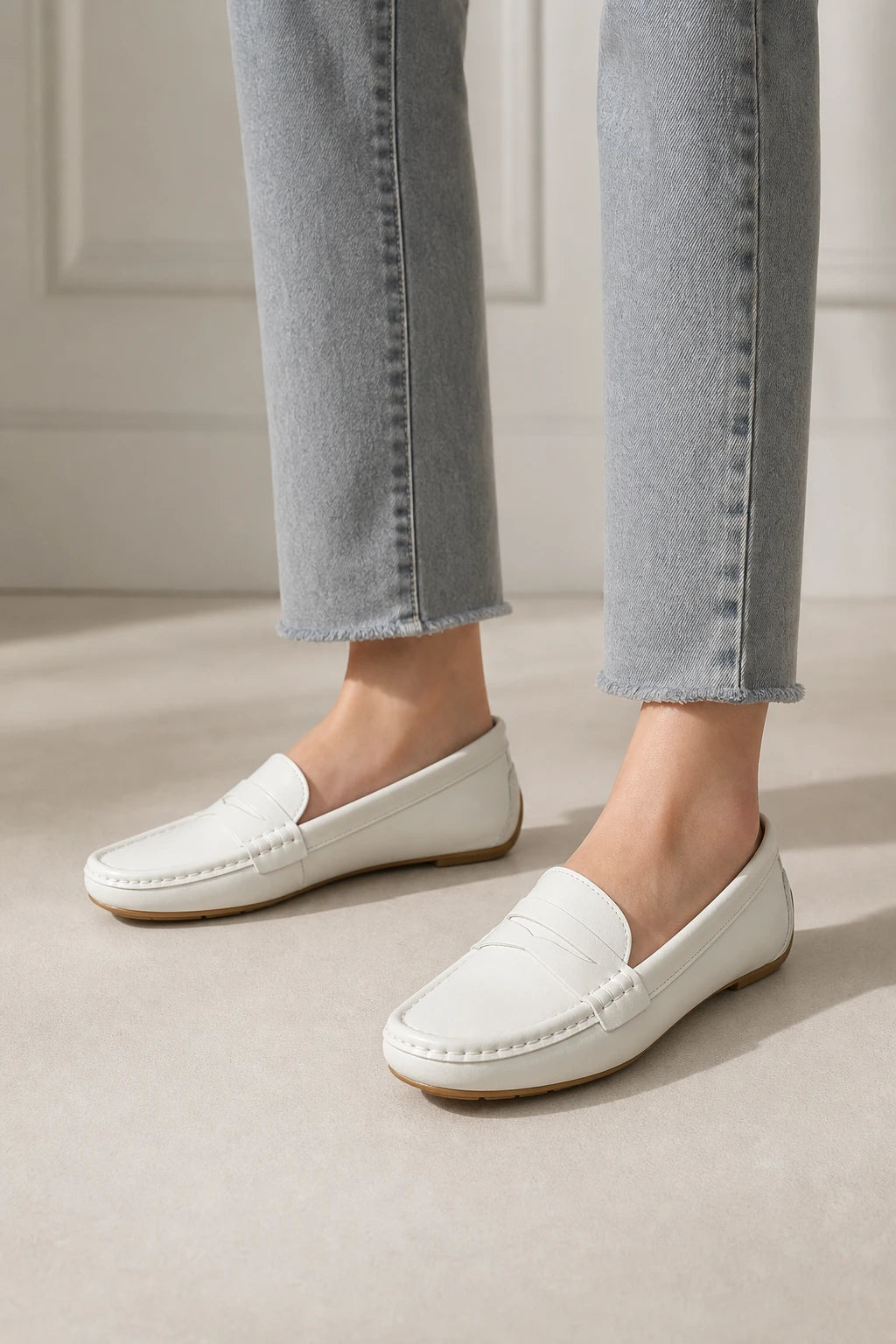 Mocasines Zapatos Mujer De Cuero Planos