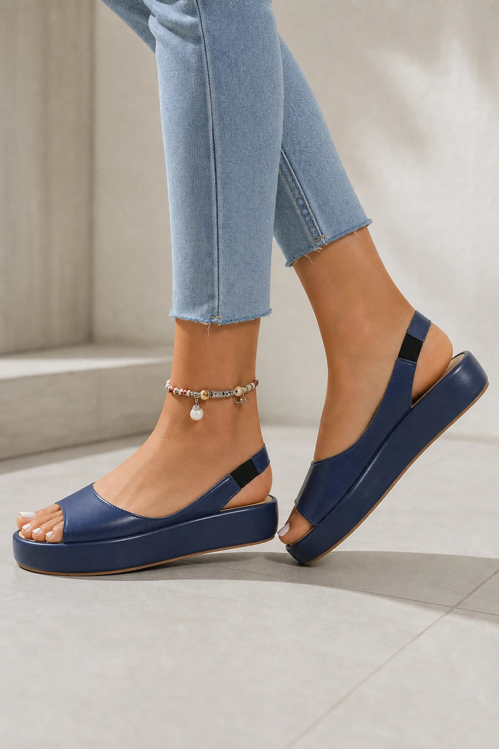 Mujer Sandalias Plataforma Punta Abierta