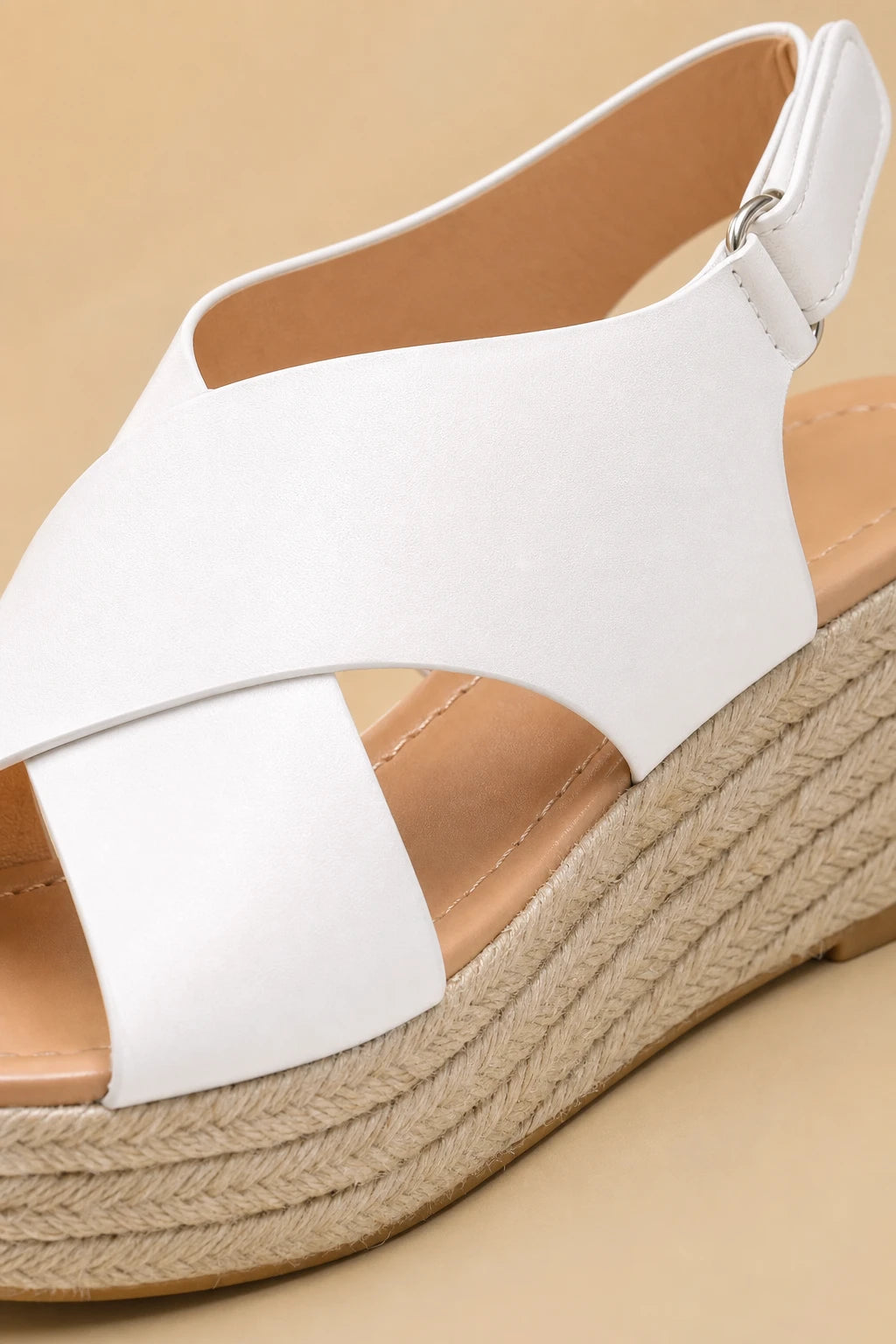 Sandalias Con Tacones De Cuña Tiras Cruzadas
