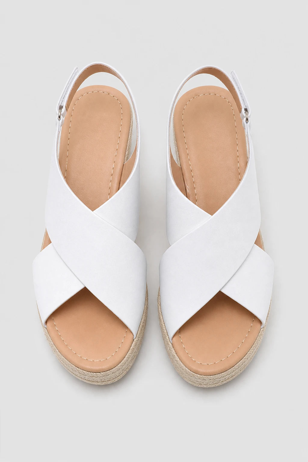 Sandalias Con Tacones De Cuña Tiras Cruzadas