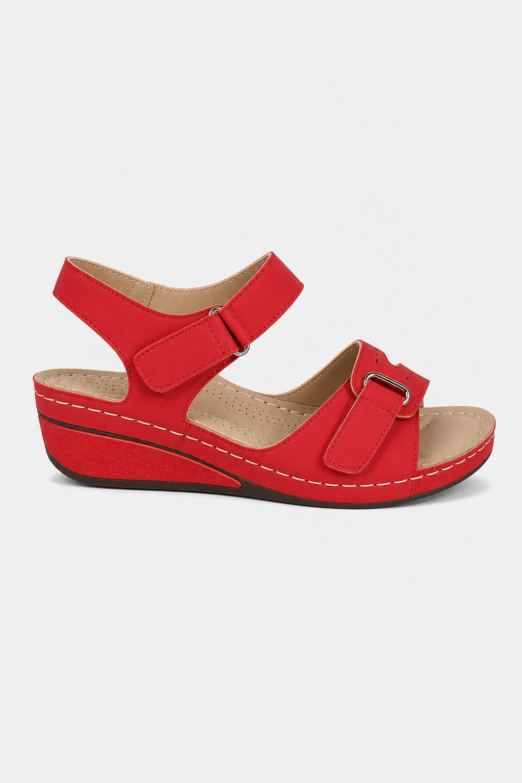 Sandalias De Cuña Rojo