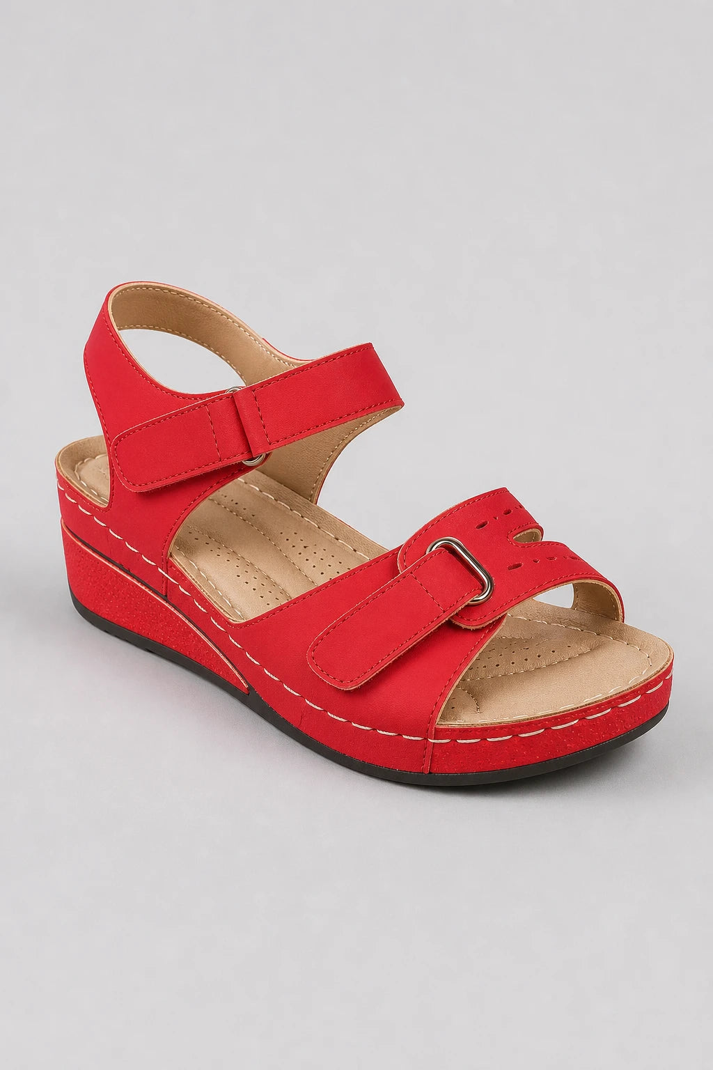 Sandalias De Cuña Rojo
