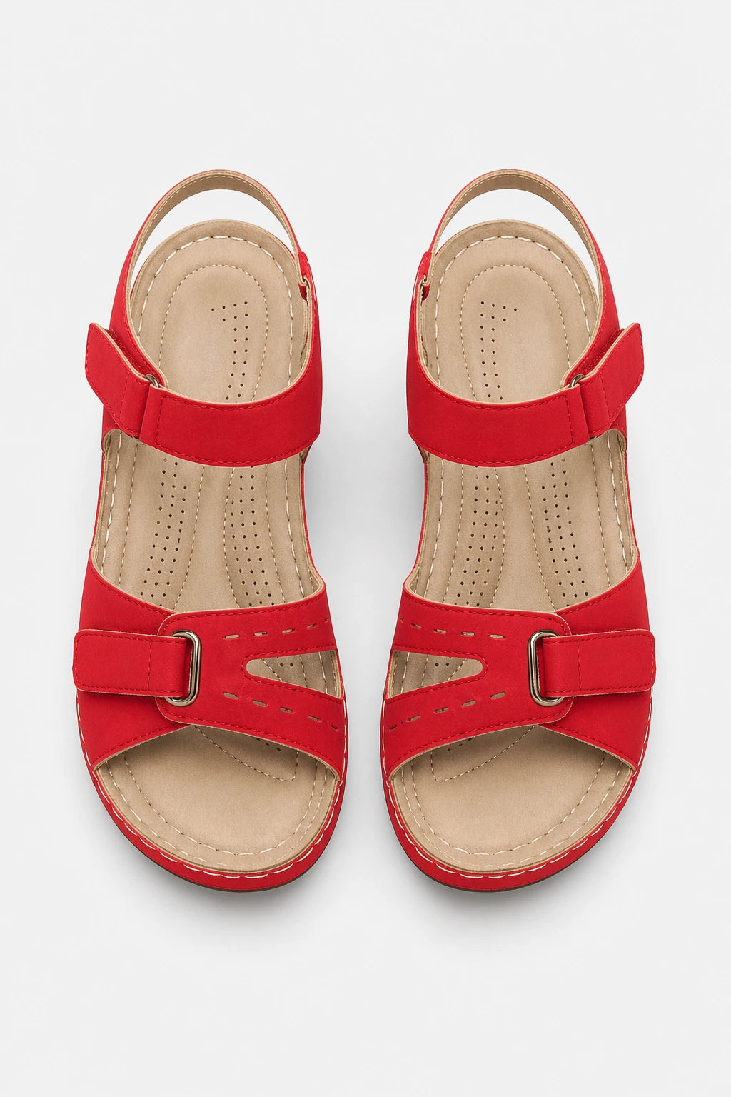 Sandalias De Cuña Rojo