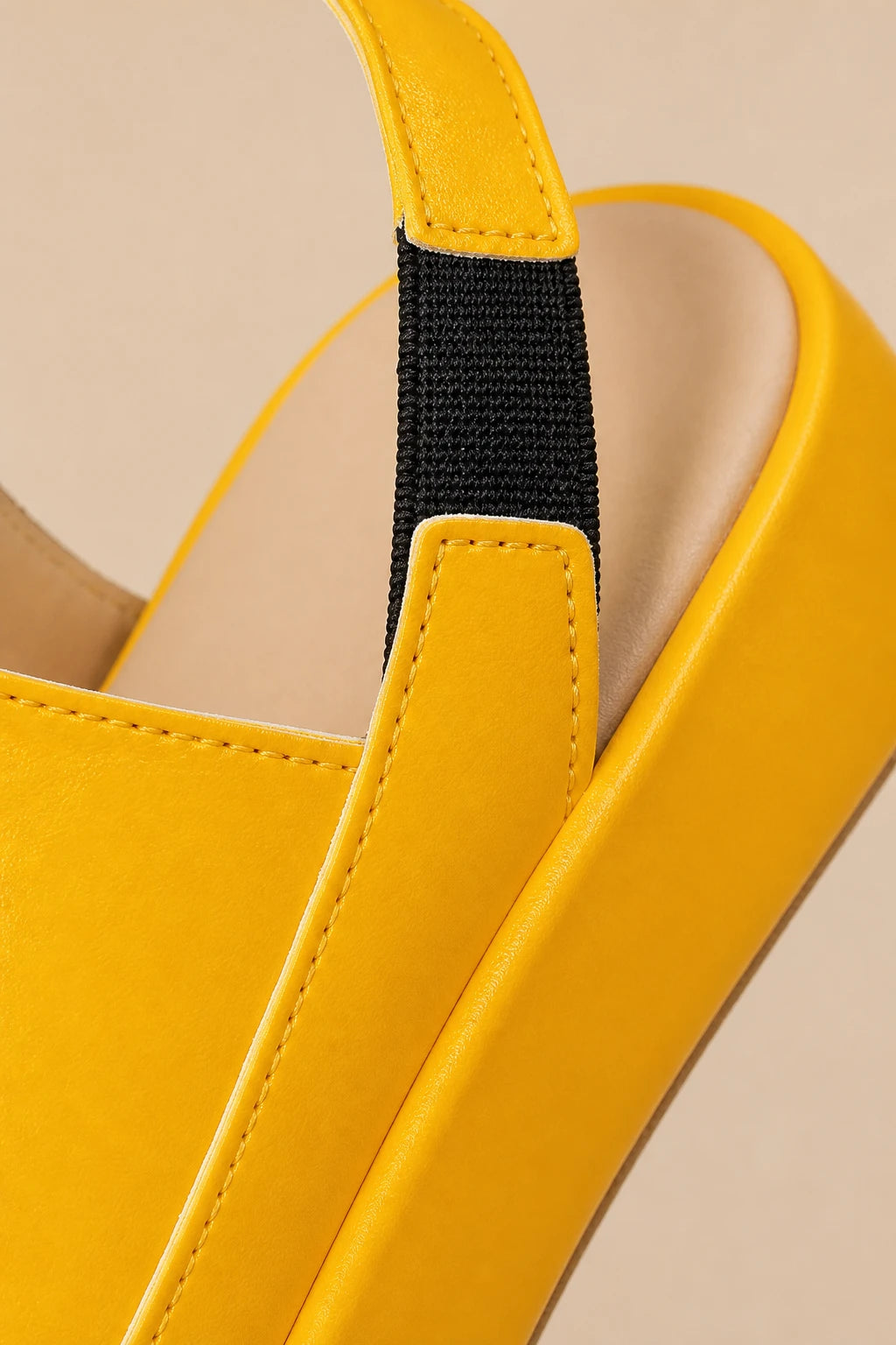 Sandalias Elegantes Mujer De Plataforma Amarillas