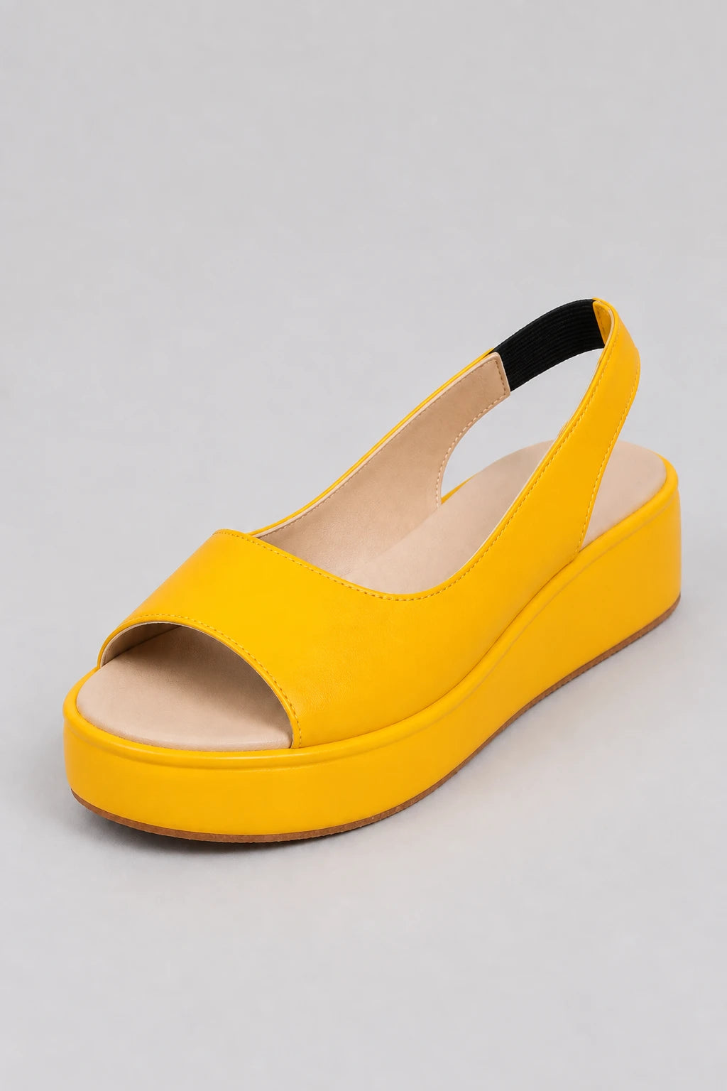 Sandalias Elegantes Mujer De Plataforma Amarillas