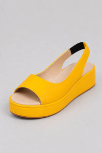 Sandalias Elegantes Mujer De Plataforma Amarillas