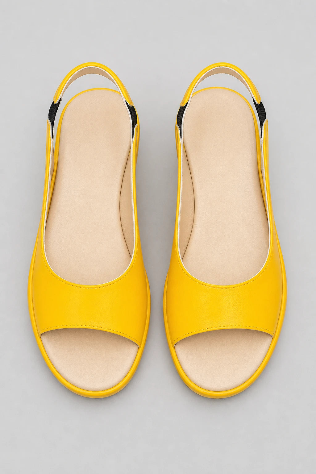 Sandalias Elegantes Mujer De Plataforma Amarillas