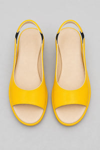 Sandalias Elegantes Mujer De Plataforma Amarillas