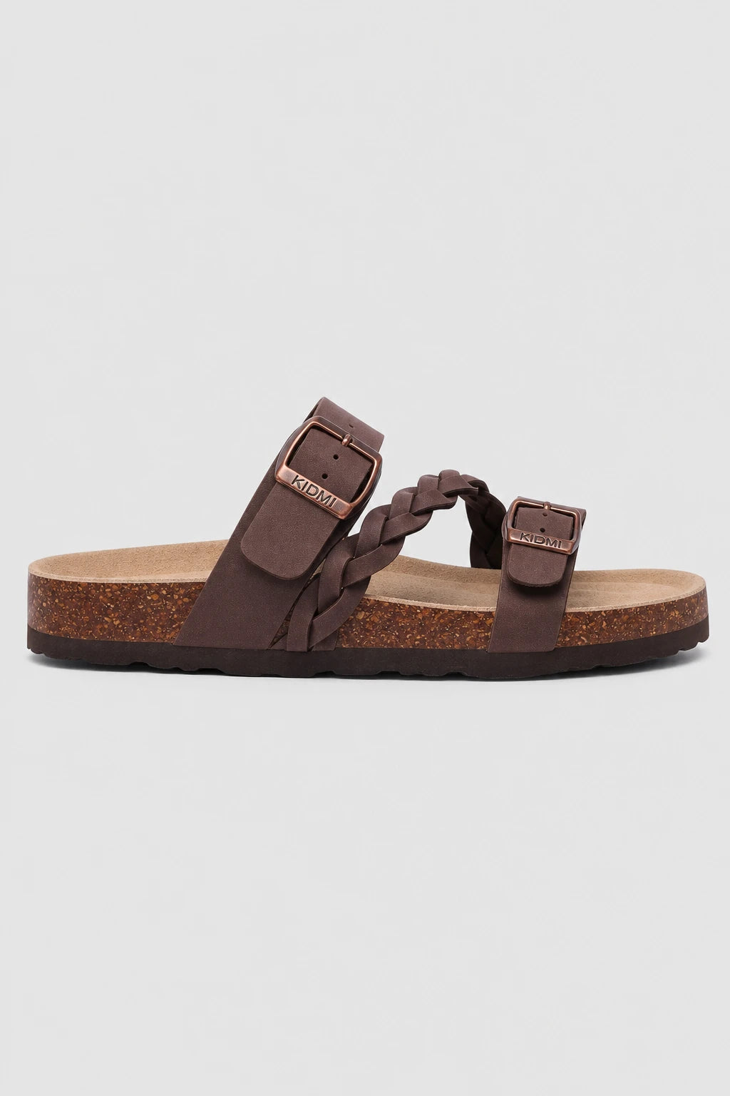 Sandalias Marrones Mujer De Corcho Con Hebillas