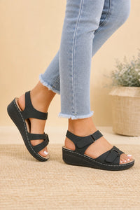 Sandalias Mujer Cuña Punta Abierta