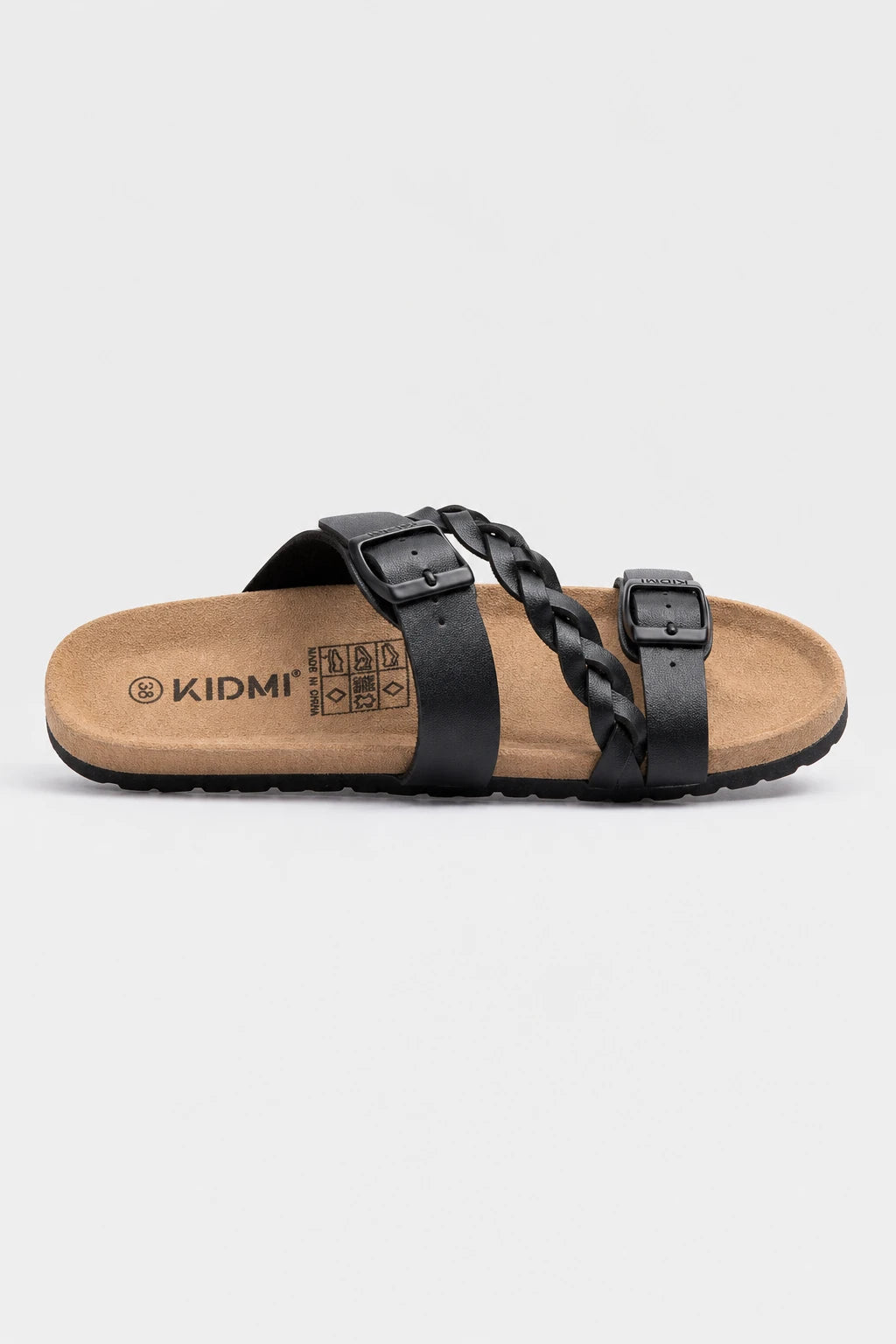 Sandalias Mujer Negras De Corcho Con Hebillas