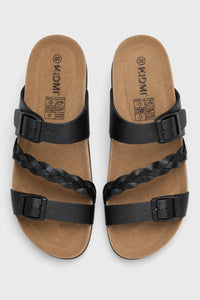 Sandalias Mujer Negras De Corcho Con Hebillas