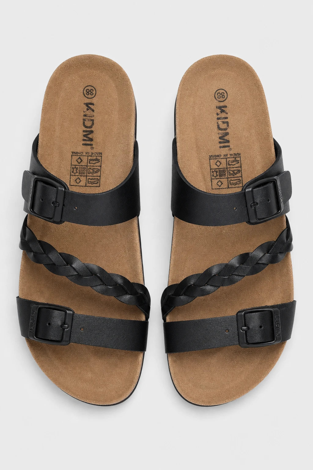 Sandalias Mujer Negras De Corcho Con Hebillas