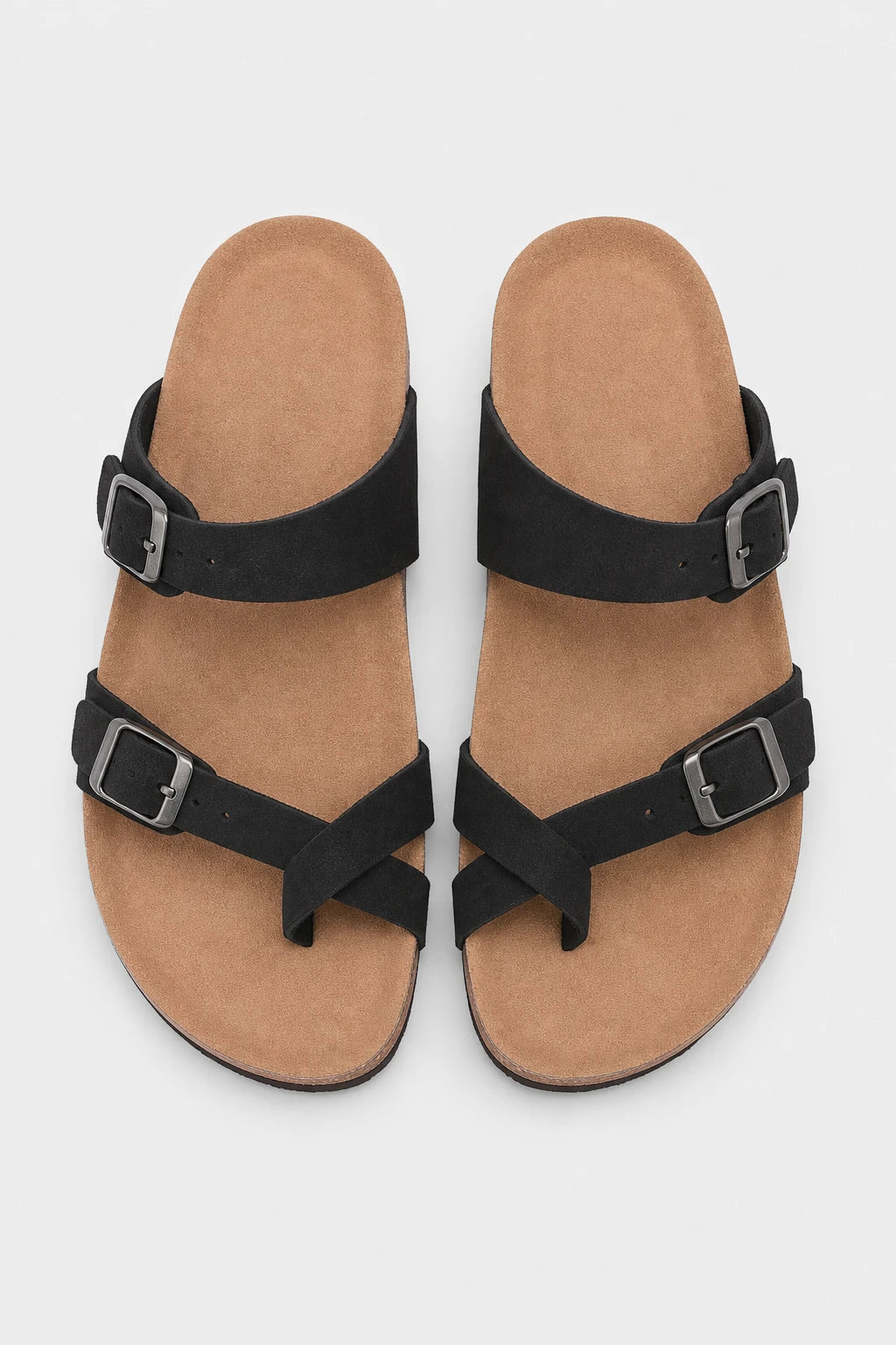 Sandalias Para Caminar Mujer De Corcho De Ante