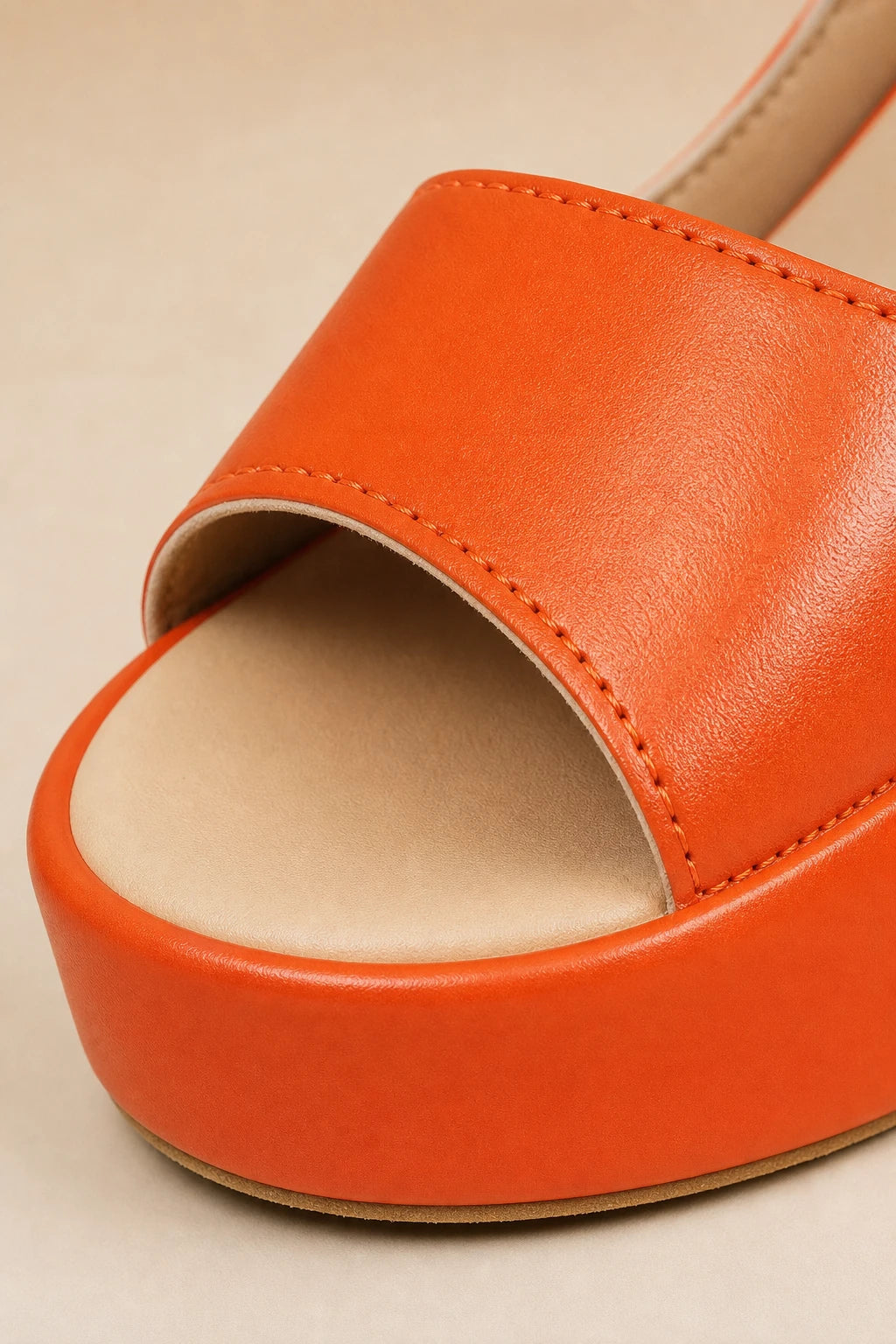 Sandalias Poliuretano Plataforma Naranja