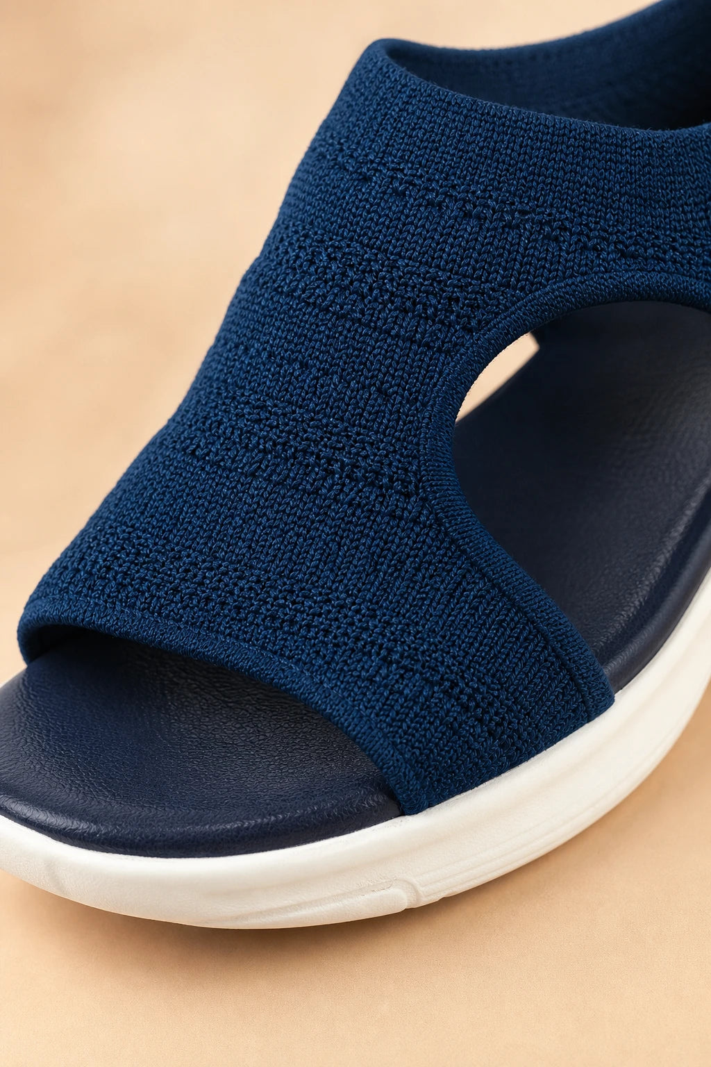 Sandalias Tacón Cómodas De Malla Tejida Con Cuña