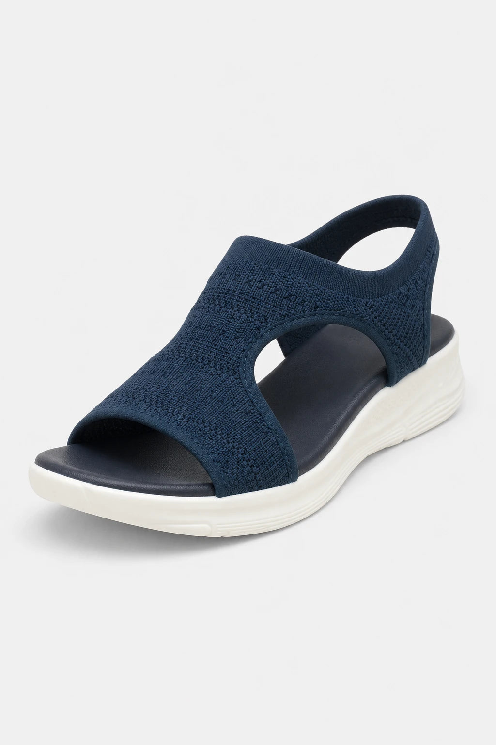 Sandalias Tacón Cómodas De Malla Tejida Con Cuña