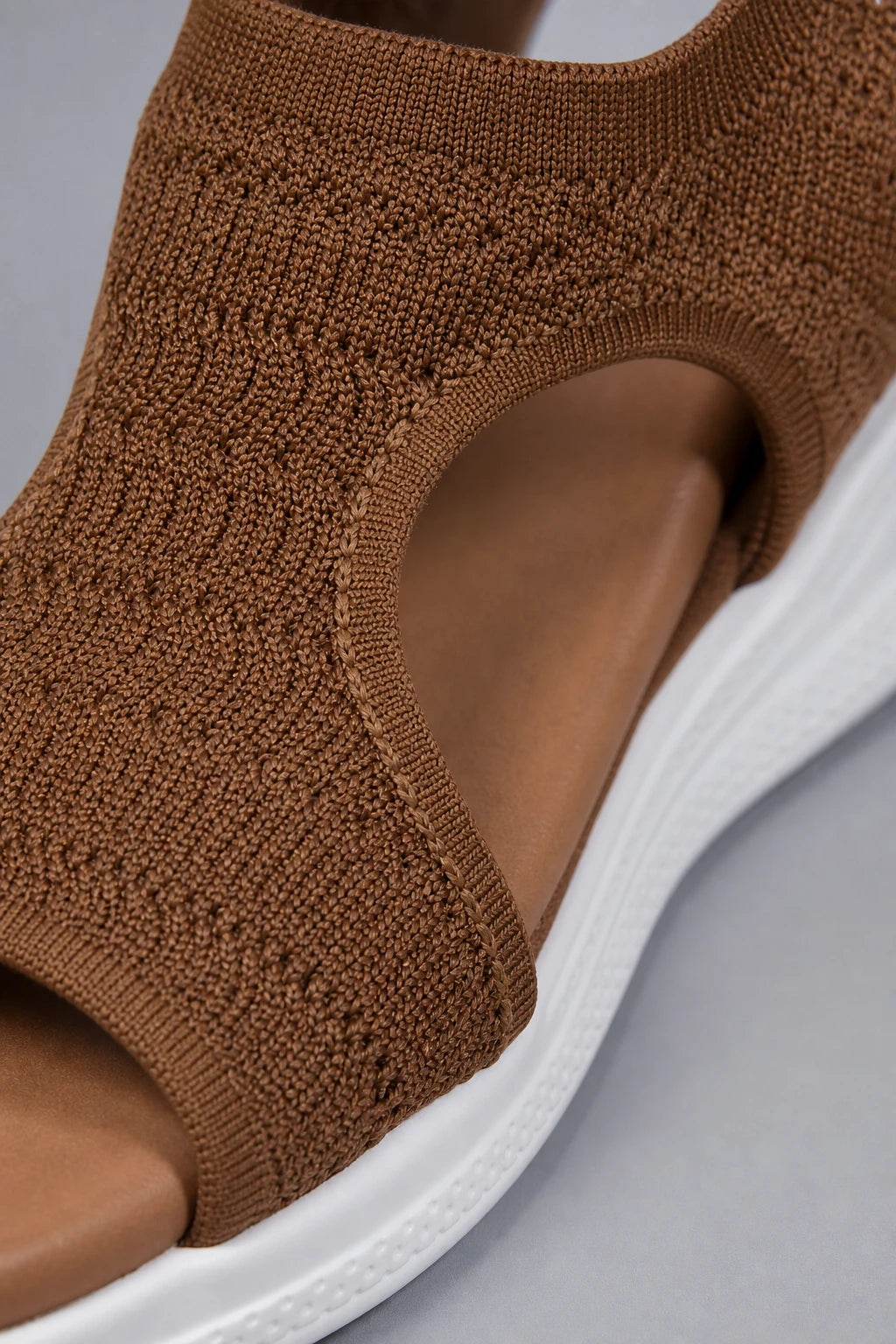 Sandalias Tejido De Punto De Cuña