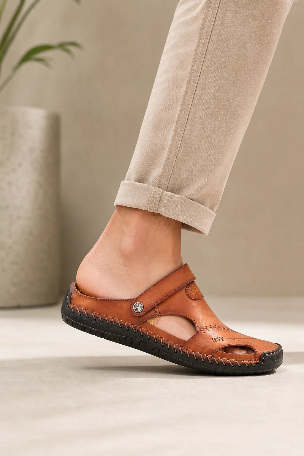 Sandalias Trekking Hombre De Cuero