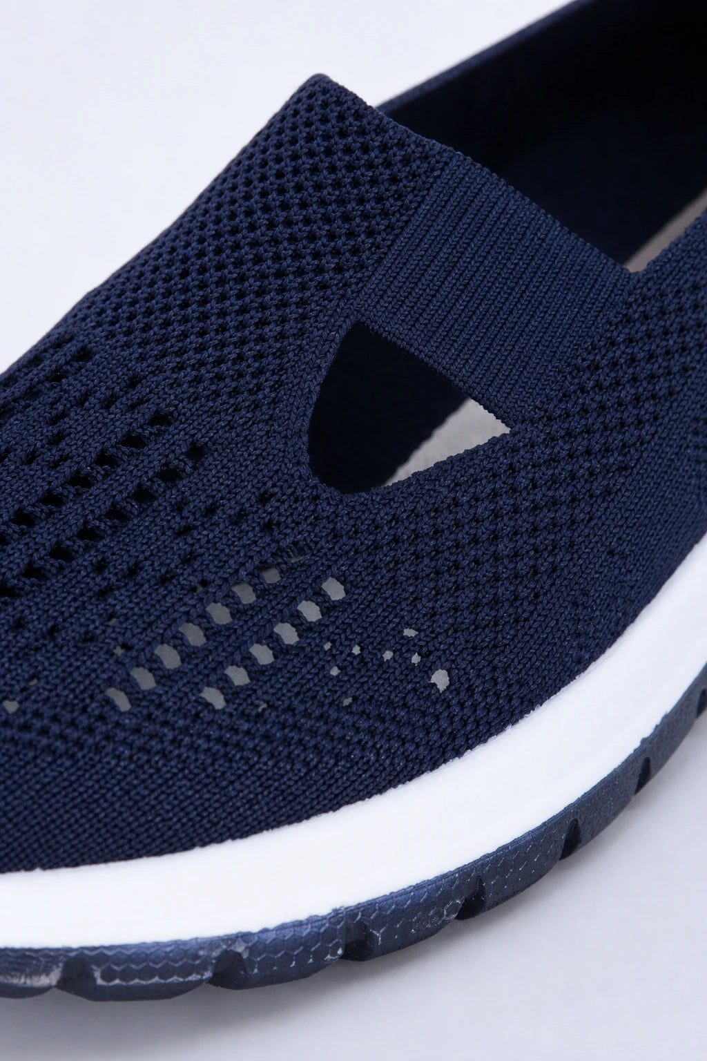 Zapatillas sin cordones para mujer de punto azul marino