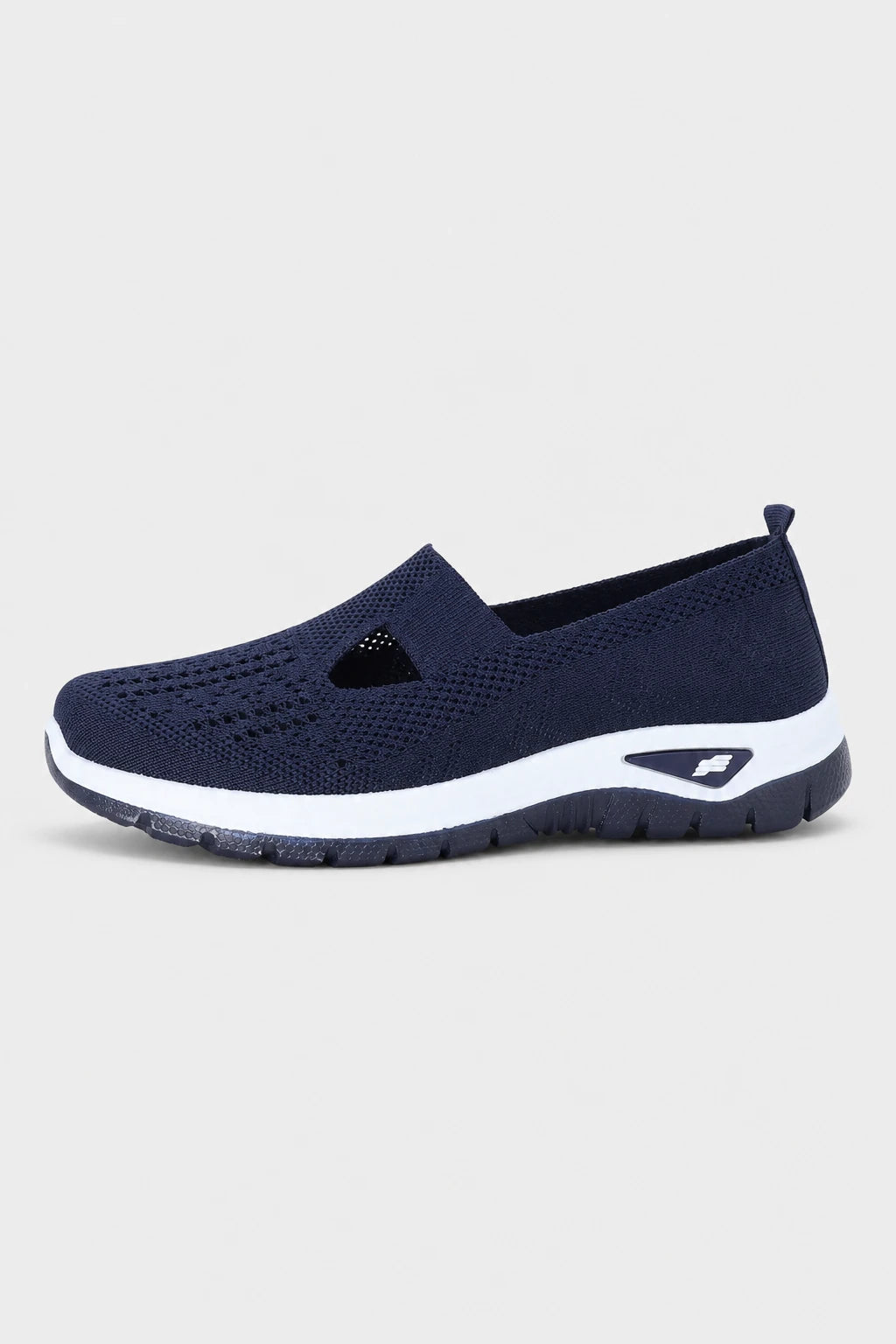 Zapatillas sin cordones para mujer de punto azul marino