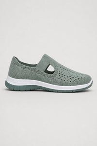 Zapatillas sin cordones para mujer de tejido de punto verde