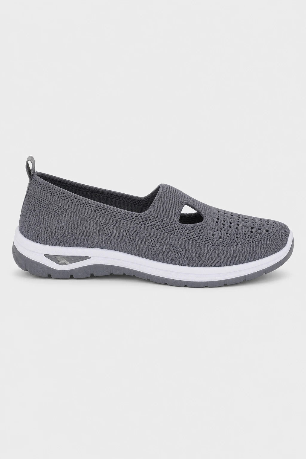 Zapatillas slip-on grises de tejido para mujer