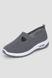 Zapatillas slip-on grises de tejido para mujer