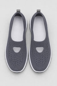 Zapatillas slip-on grises de tejido para mujer