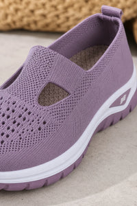 Zapatillas Tejidas Moradas Sin Cordones para Mujer