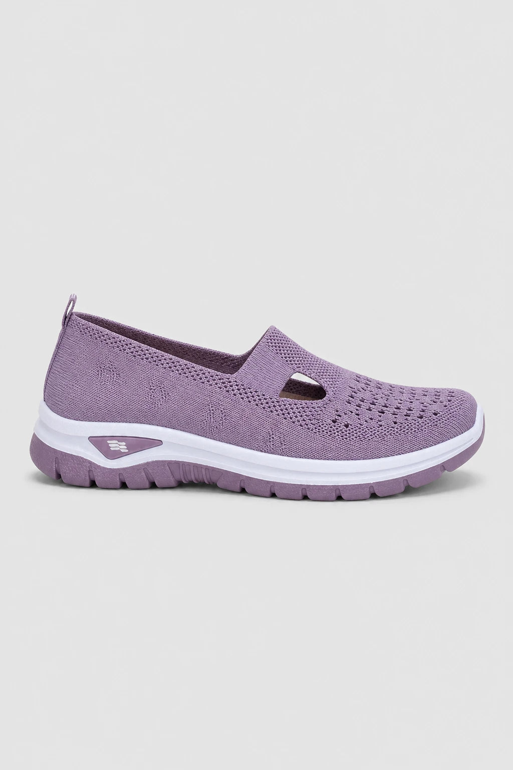 Zapatillas Tejidas Moradas Sin Cordones para Mujer