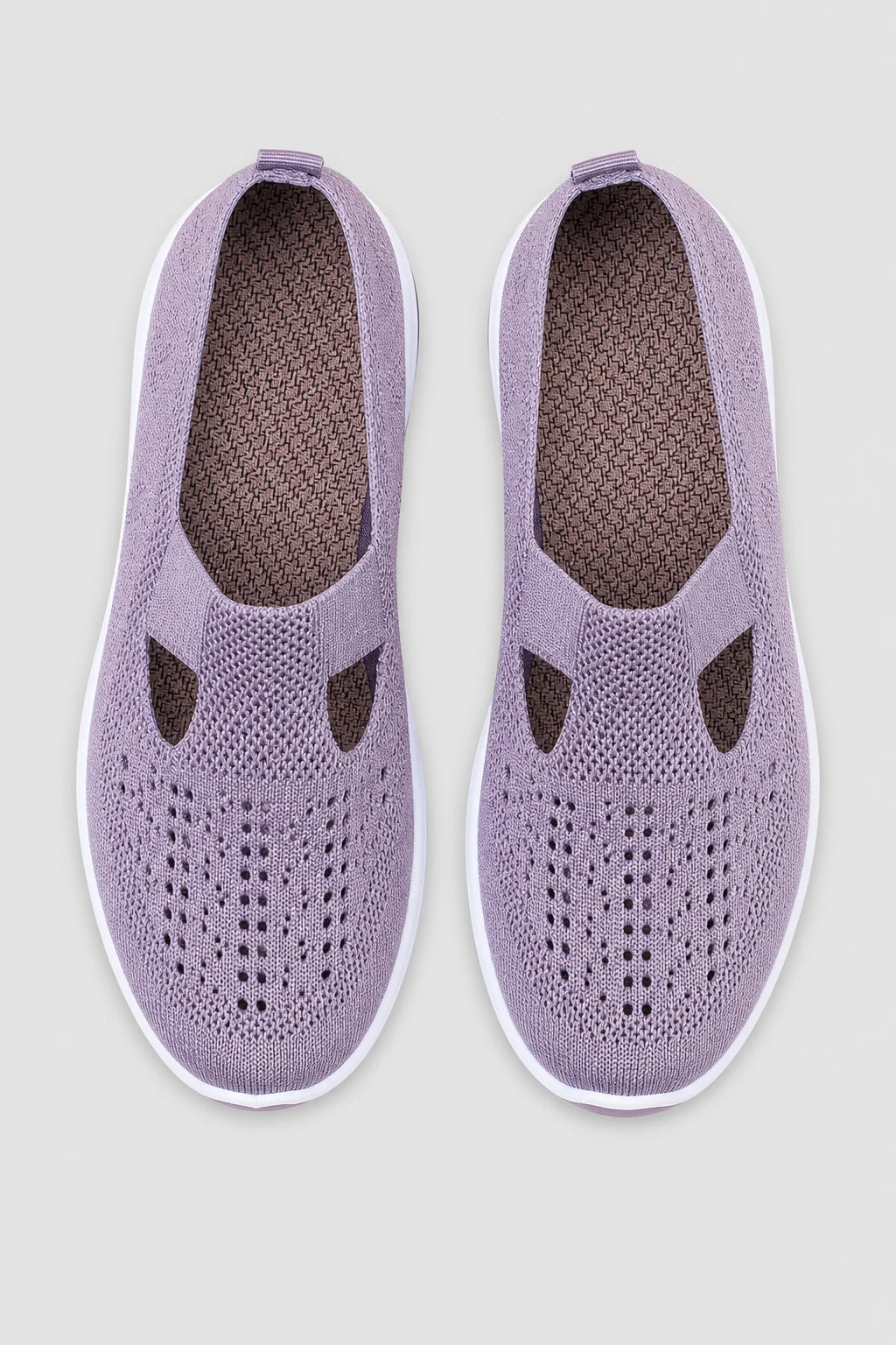 Zapatillas Tejidas Moradas Sin Cordones para Mujer