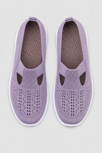 Zapatillas Tejidas Moradas Sin Cordones para Mujer