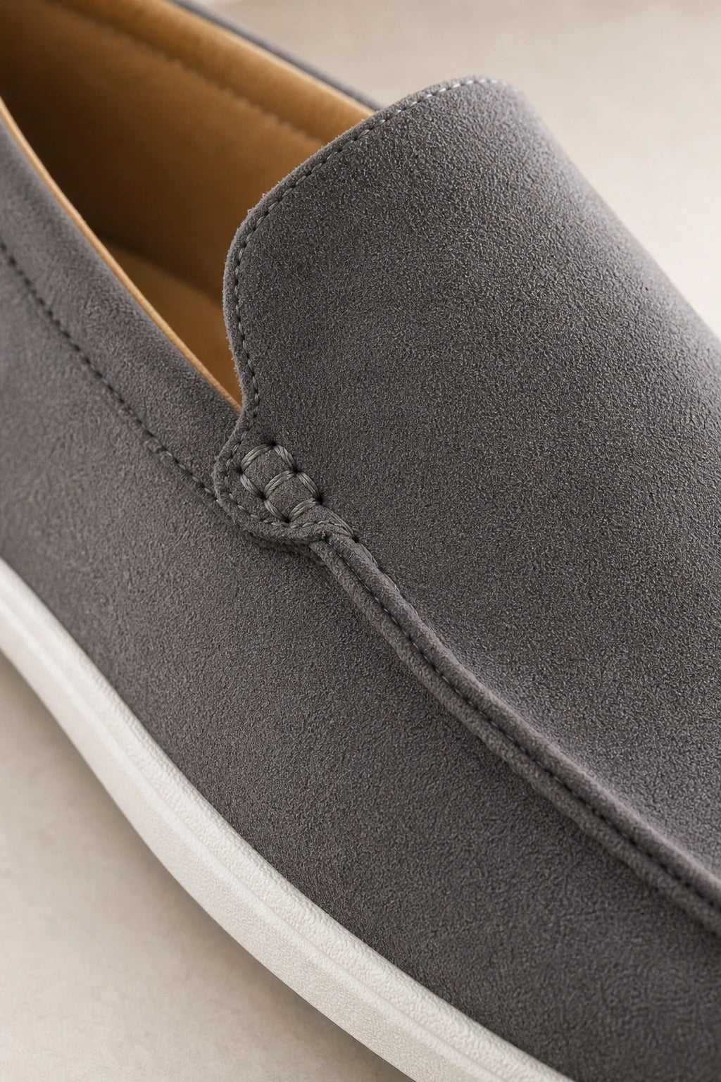 Zapato Mocasines Hombre Gamuza Sintética Sin Cordones