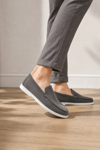 Zapato Mocasines Hombre Gamuza Sintética Sin Cordones