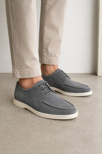 Zapatos De Vestir Hombre Modernos Gris Con Cordones