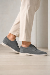 Zapatos De Vestir Hombre Modernos Gris Con Cordones