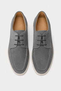 Zapatos De Vestir Hombre Modernos Gris Con Cordones